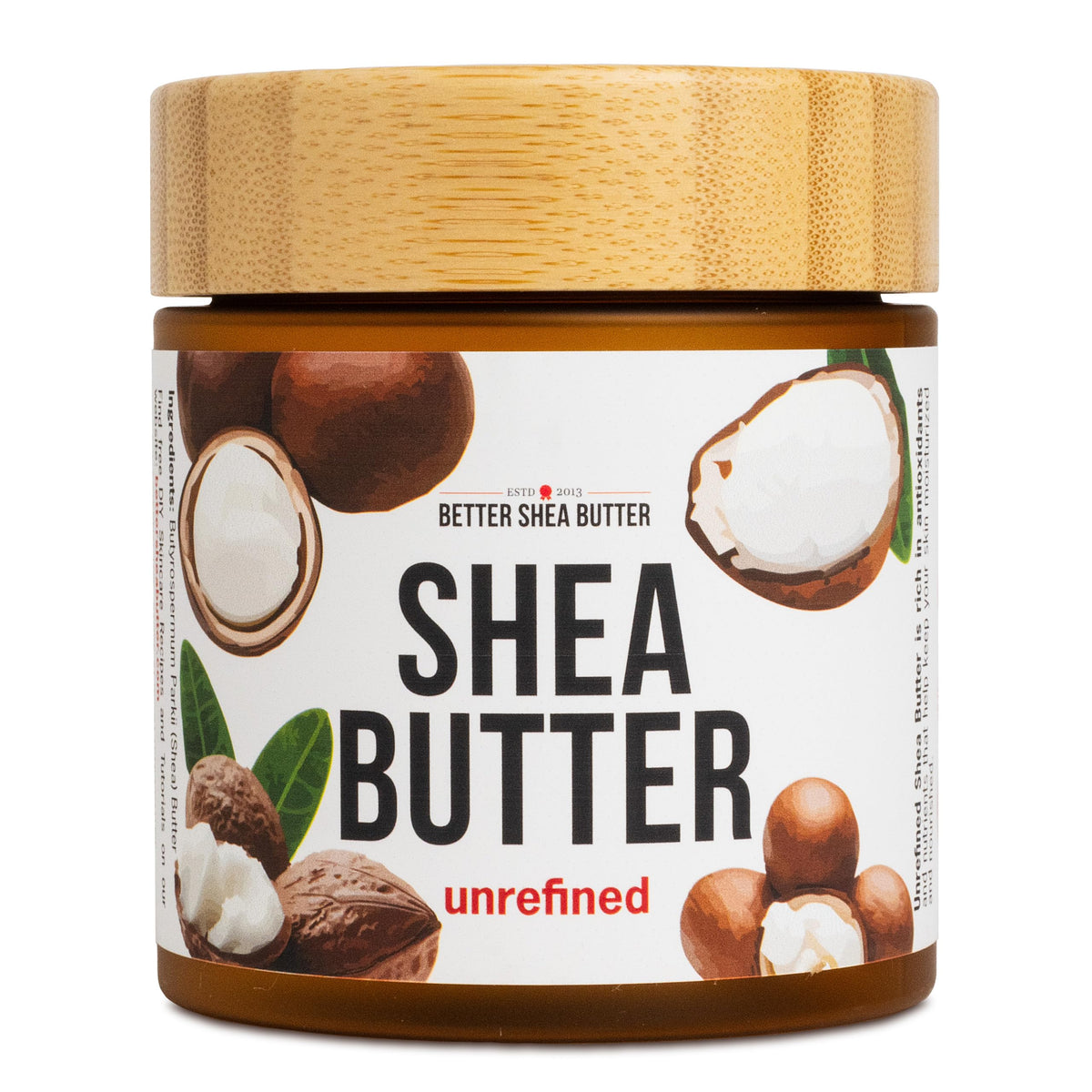 Better Shea Butter Raw Shea Butter 8 oz jar front view