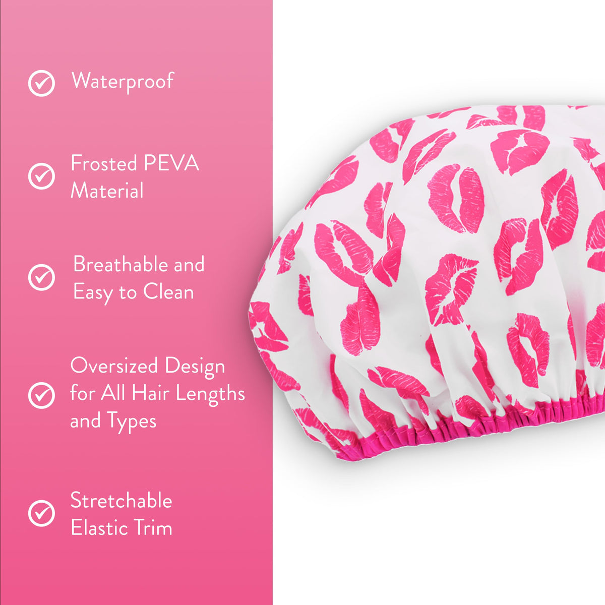 Betty Dain shower cap in a lifestyle setting with bright colours