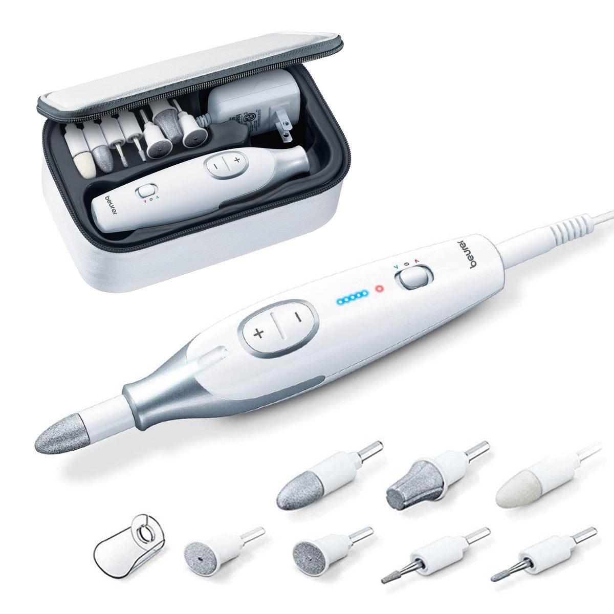Beurer MP42 Nail Drill front view with LED light