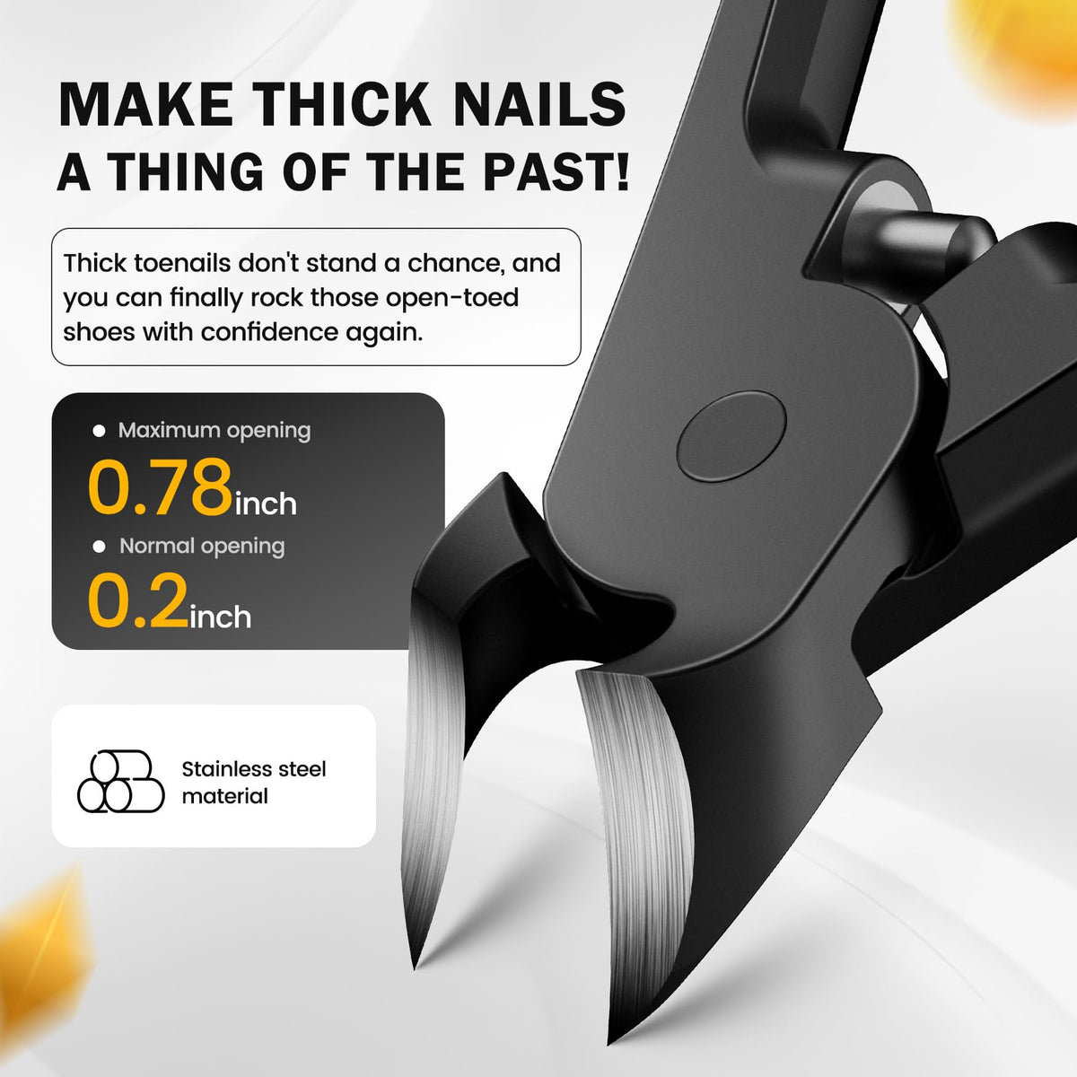 BEZOX Thick Toenail Clippers showing ultra-sharp blades