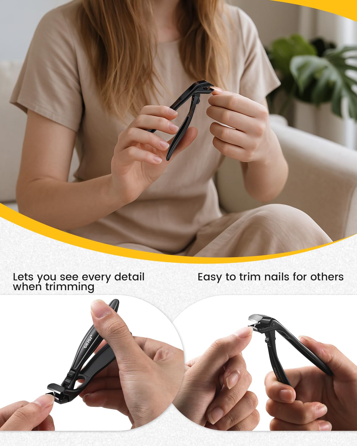 BEZOX Toe Nail Clippers angled blade for easy trimming