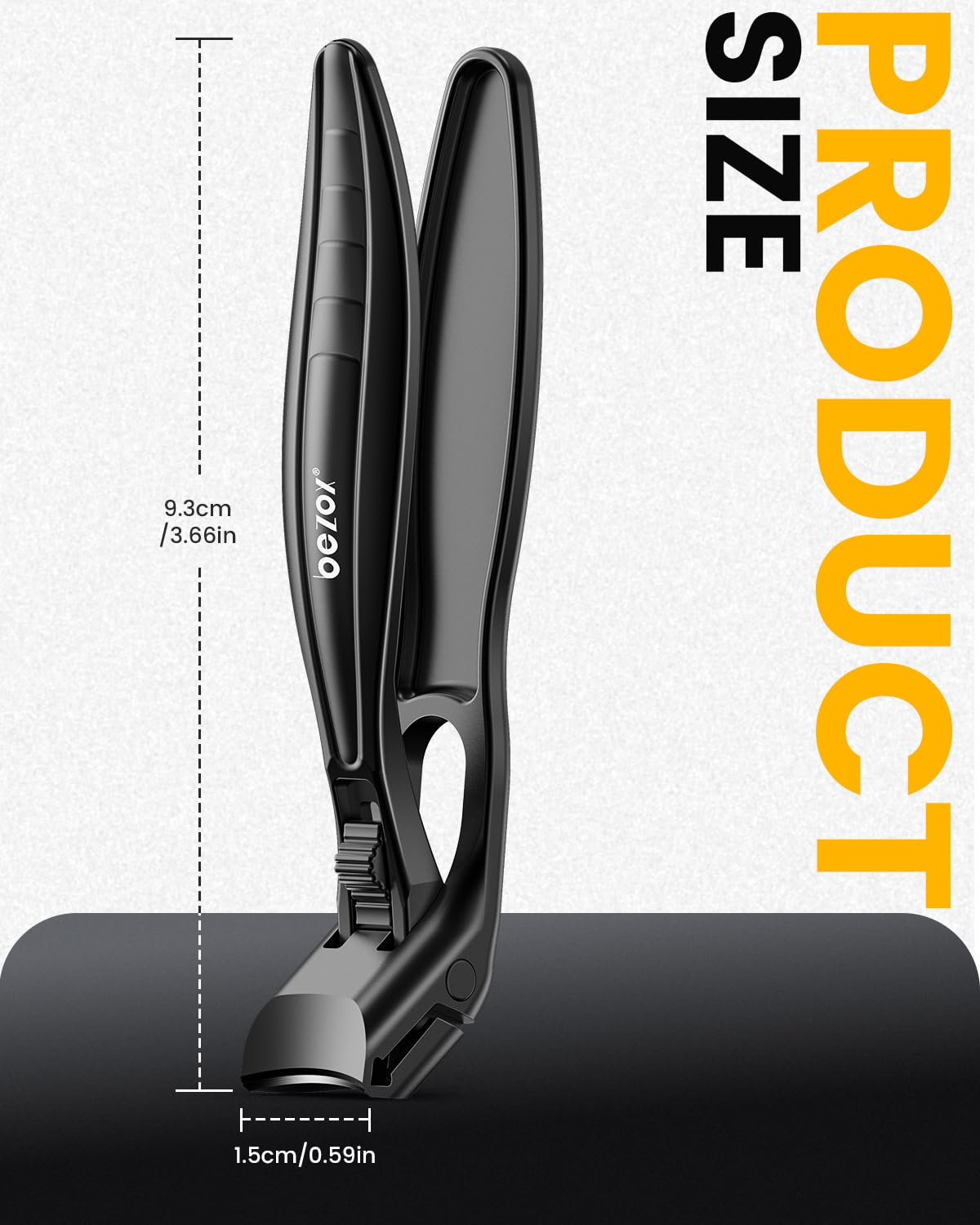 BEZOX Toe Nail Clippers with nails and cleaning cloth