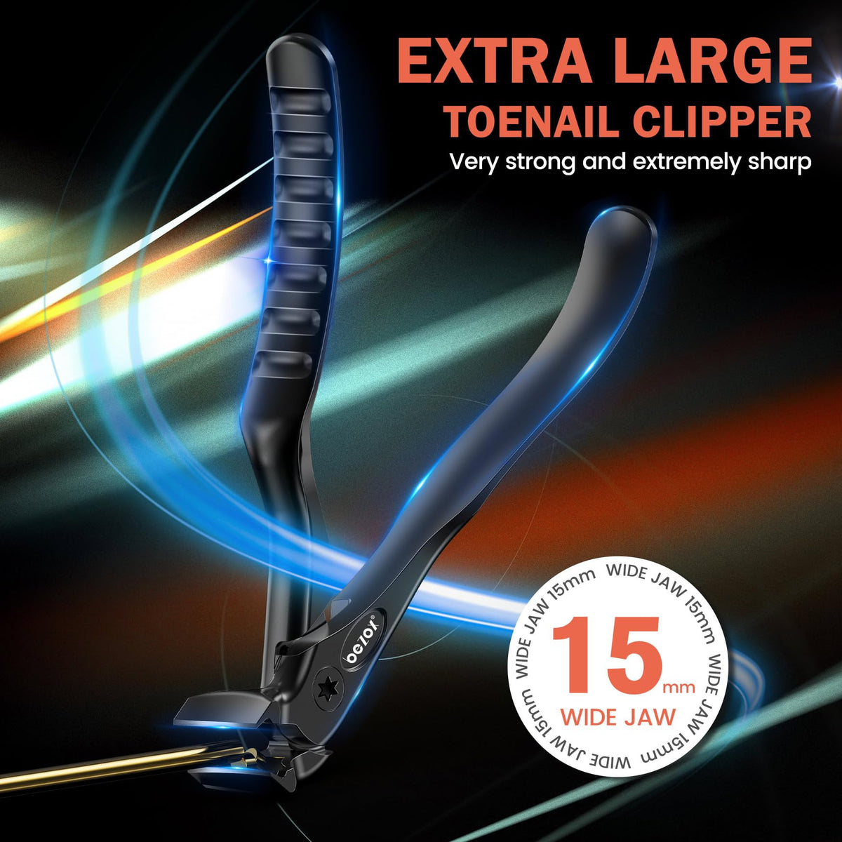 BEZOX toenail clippers ergonomic handle side view