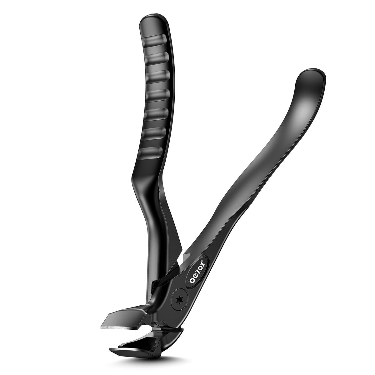 BEZOX toenail clippers long handled black model front view
