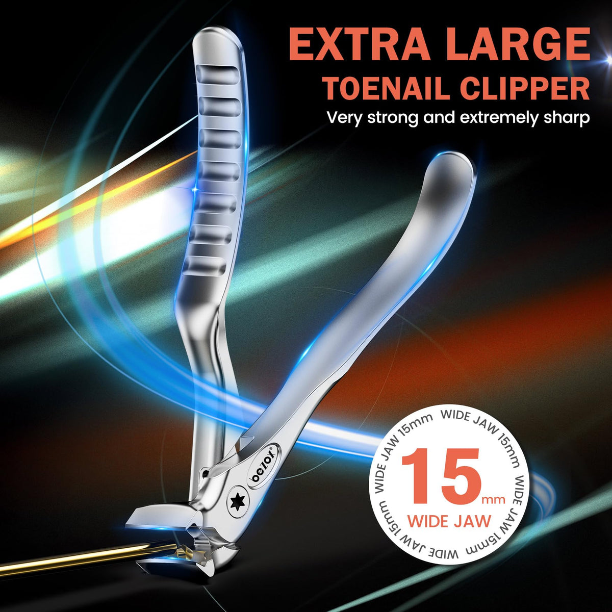 BEZOX Toenail Clippers showing anti-slip handle