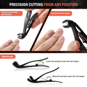 BEZOX Toenail Clippers with catcher for clean workspace