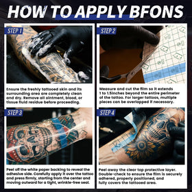 BFONS Tattoo Aftercare bandage applied to skin