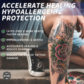 BFONS Tattoo Aftercare bandage showing waterproof feature