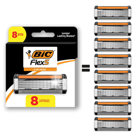 BIC Flex 5 Men's 5-Blade Razor Cartridge Refills 8-Pack front view
