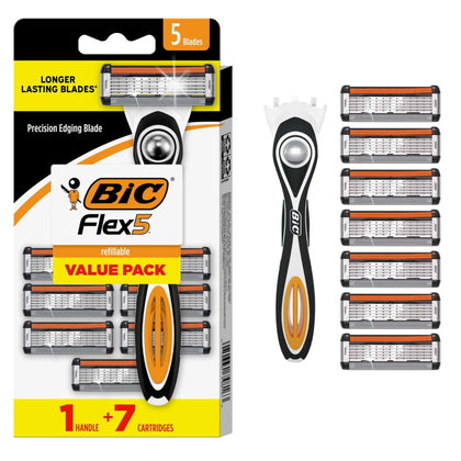 BIC Flex 5 Men's Refillable Razor handle with cartridges