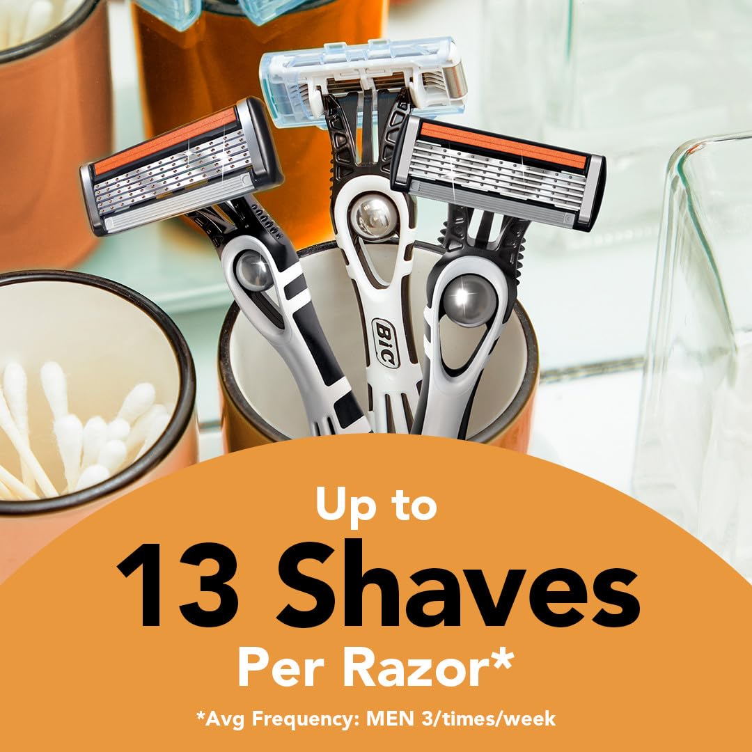 BIC Flex 5 razor lubricating strip close-up