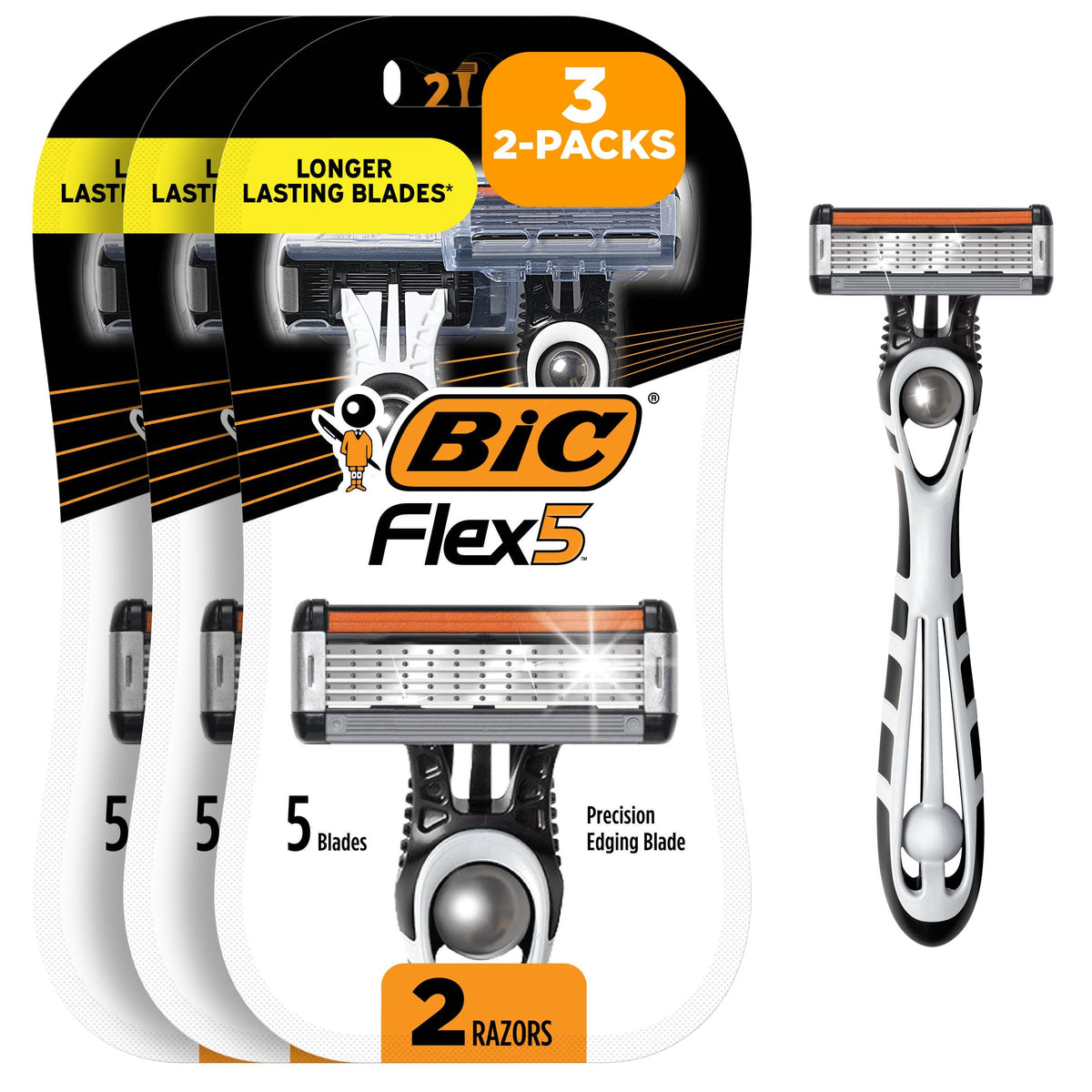 BIC Flex 5 Sensitive Disposable Razors for Men, front view