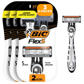 BIC Flex 5 Sensitive Disposable Razors for Men, front view
