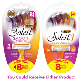 BIC Soleil 3 Colors Disposable Razors in travel bag