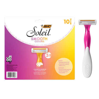 BIC Soleil 3 Colors Disposable Razors pack front view