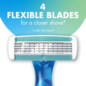 BIC Soleil 4 Razor with rubber handle for secure grip