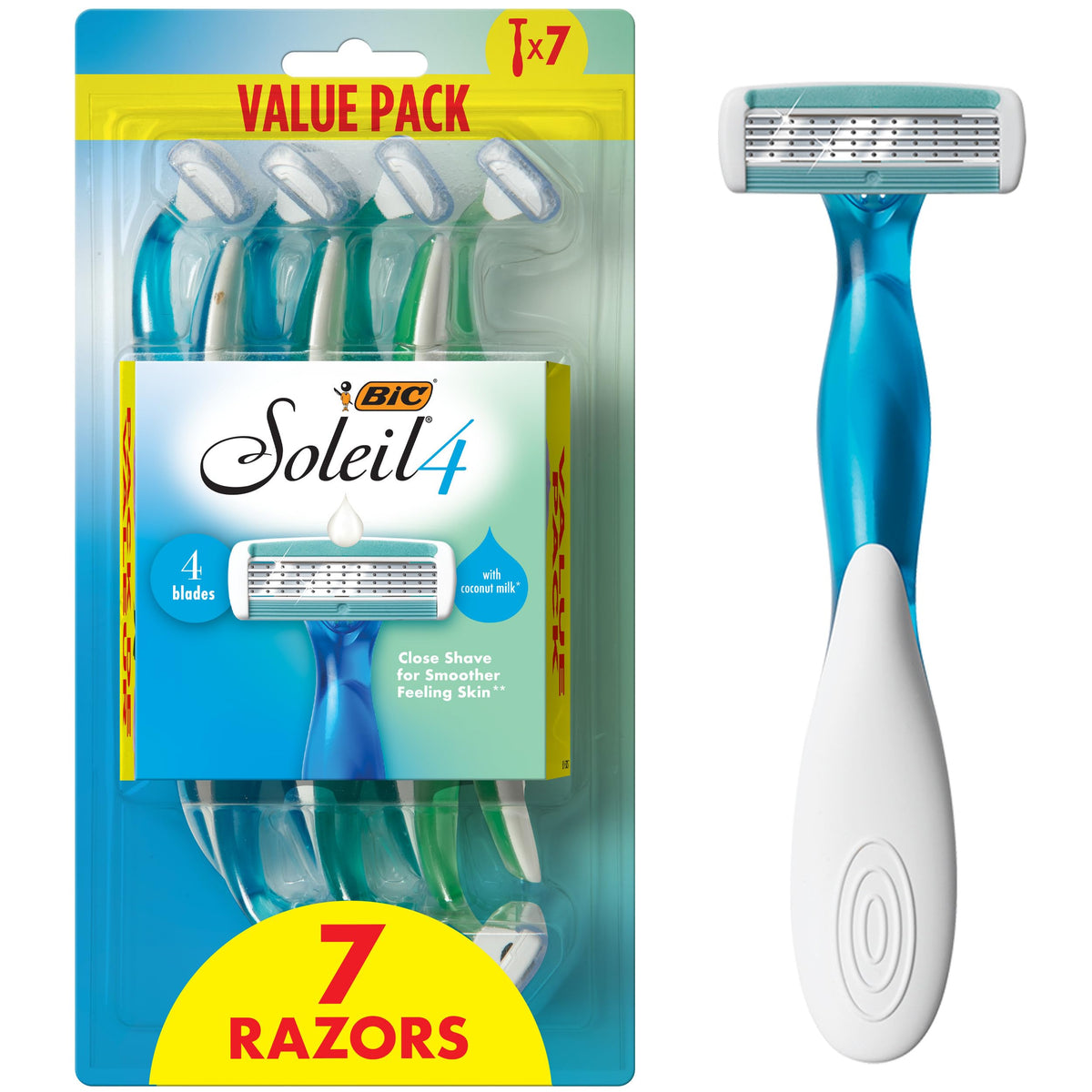 BIC Soleil 4 Women's Disposable Razors 7-Pack front view