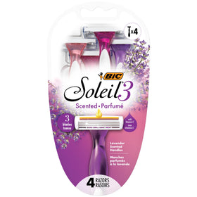 BIC Soleil Twilight Disposable Razor front view with lavender scented handle