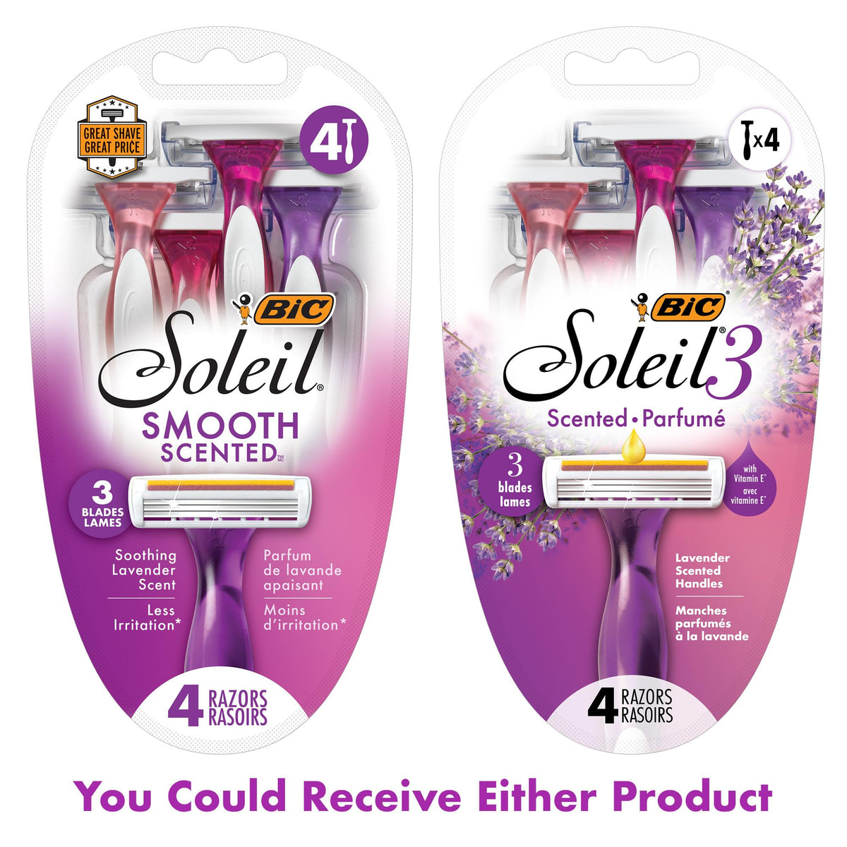 BIC Soleil Twilight Disposable Razor rubber grip handle detail
