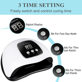 BIGBEAR UV LED Nail Lamp side view with adapter