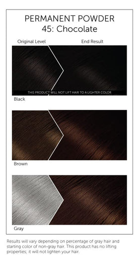 Bigen #45 Chocolate Permanent Powder mixed with water