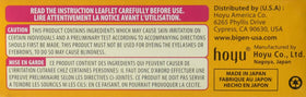 Bigen hair color packaging showing ingredients and instructions