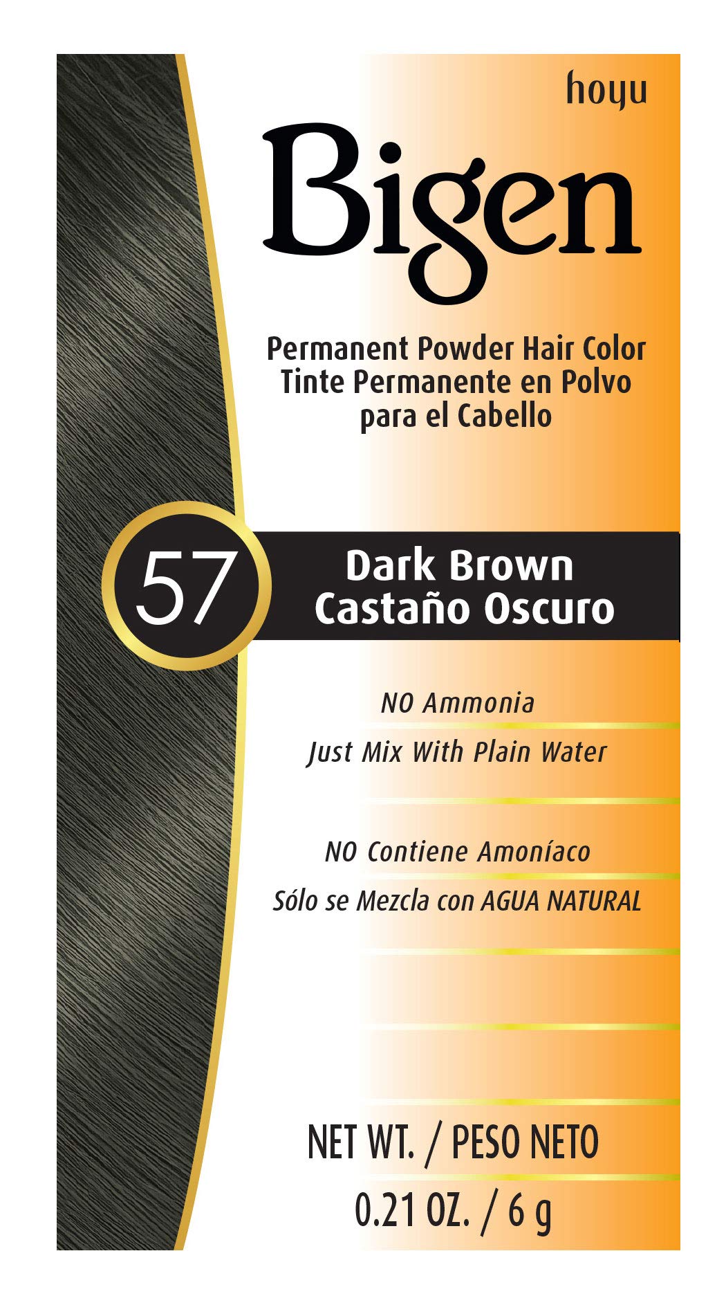 Bigen Permanent Hair Color #57 Dark Brown front view