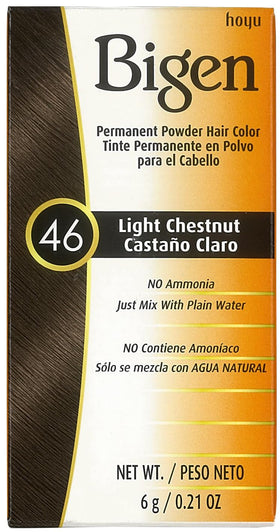 Bigen Permanent Powder Hair Color 46 Light Chestnut front view
