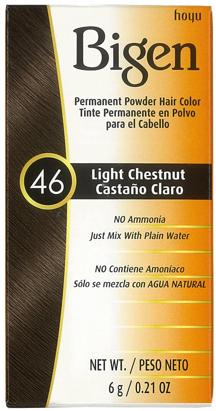 Bigen Permanent Powder Hair Color 46 Light Chestnut front view
