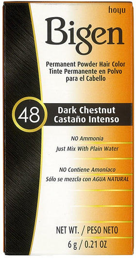 Bigen Permanent Powder Hair Color 48 Dark Chestnut front view