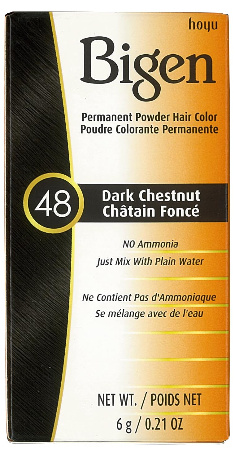 Bigen Permanent Powder Hair Color 48 Dark Chestnut packaging