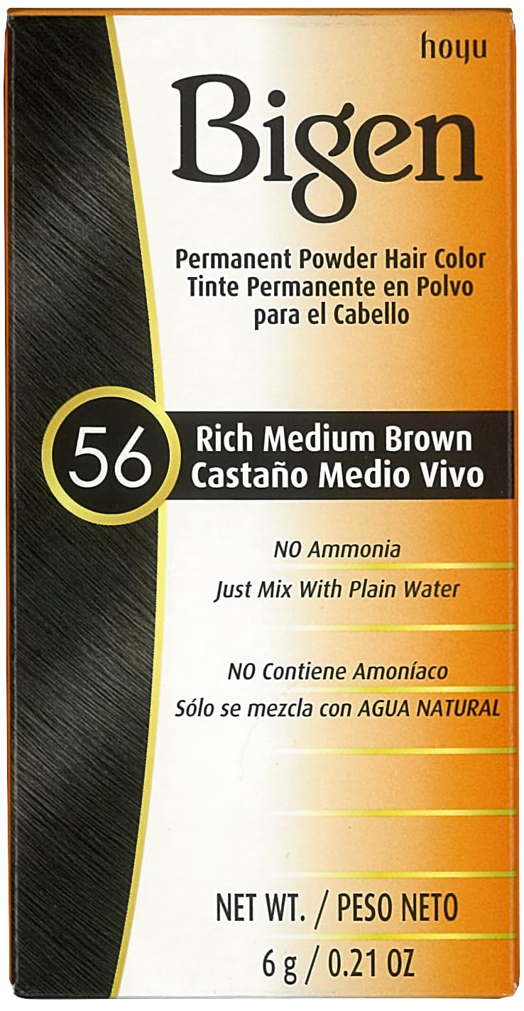 Bigen Permanent Powder Hair Color 56 Medium Brown front view