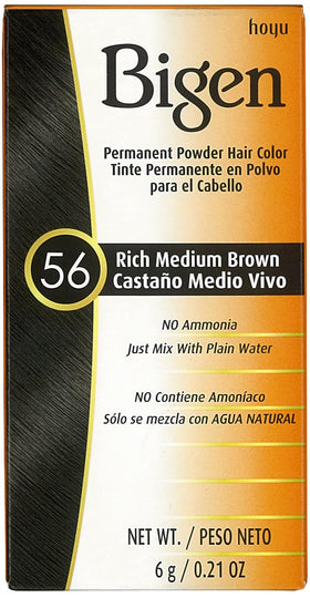 Bigen Permanent Powder Hair Color 56 Medium Brown front view