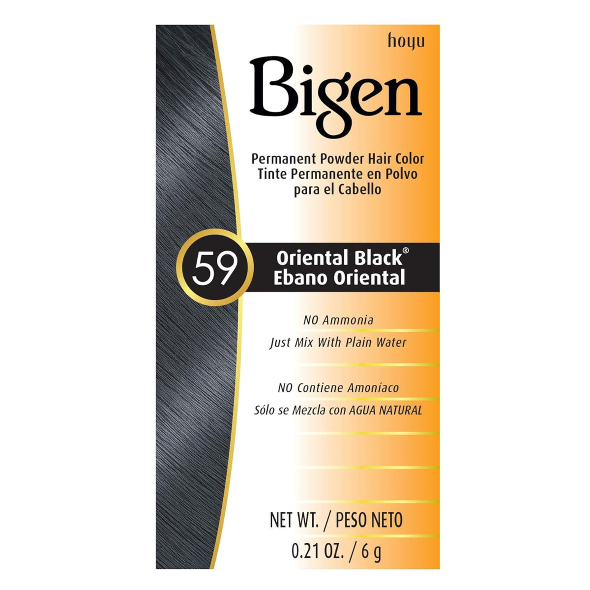 Bigen Permanent Powder Hair Color 59 Oriental Black front view