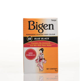 Bigen Permanent Powder Hair Color 88 Blue Black mixed with developer