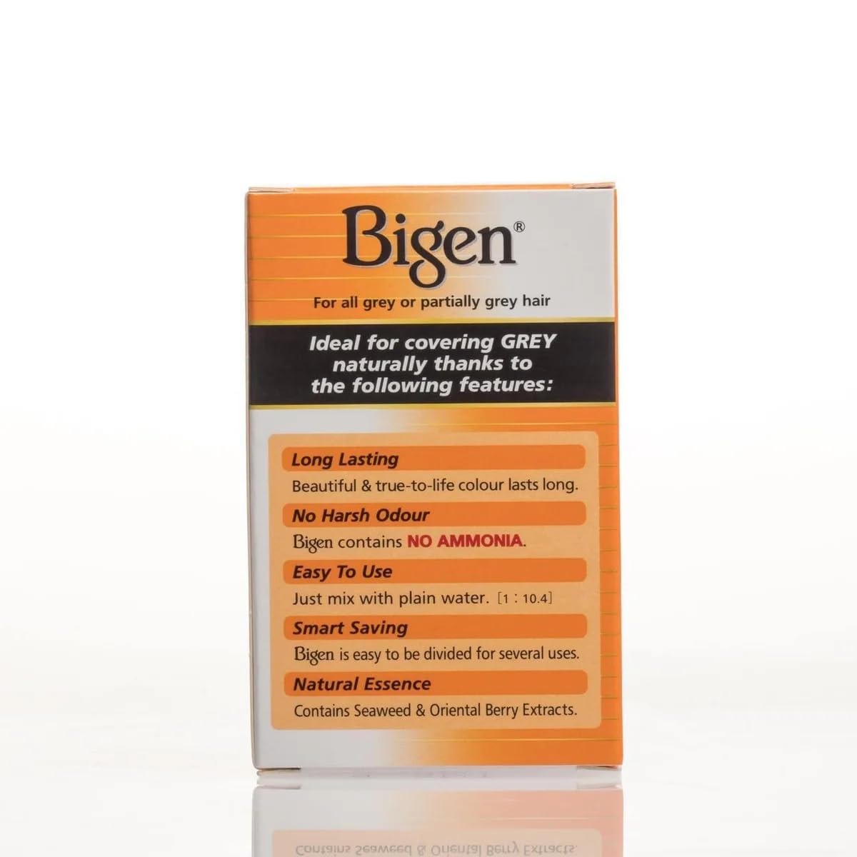 Bigen Permanent Powder Hair Color 88 Blue Black product details on the back