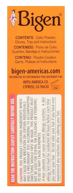 Bigen Permanent Powder Hair Color Dark Chestnut packaging details