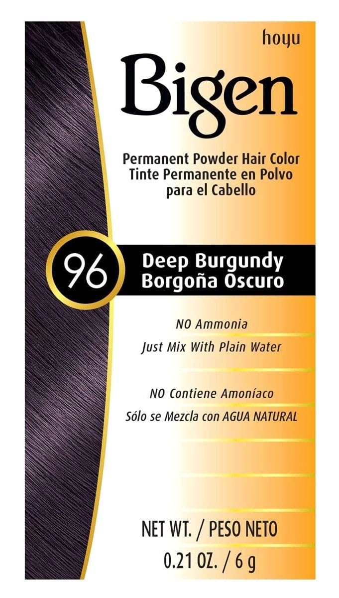 Bigen Permanent Powder Hair Color Deep Burgundy #96 front view