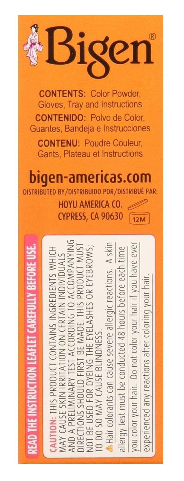 Bigen Permanent Powder Hair Color Deep Burgundy #96 packaging