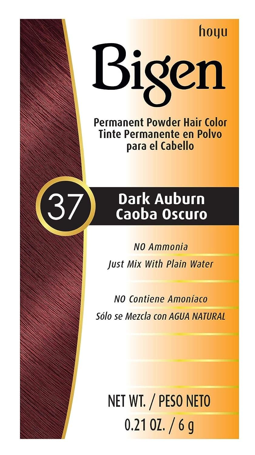 Bigen Powder Hair Color #37 Dark Auburn 3 Pack front view