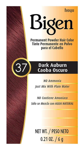 Bigen Powder Hair Color #37 Dark Auburn 3 Pack front view