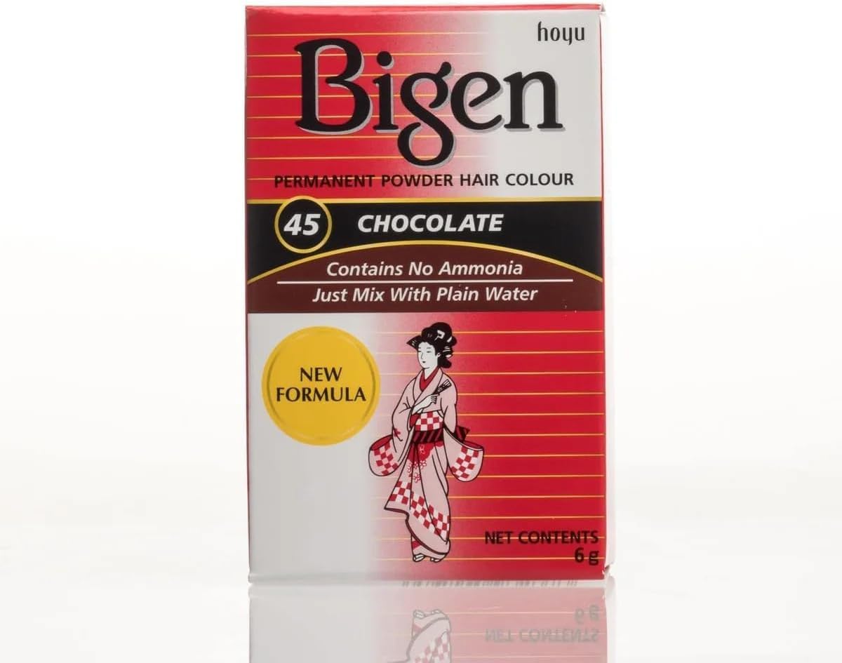 Bigen Powder Hair Color #45 Chocolate 3 Pack front view