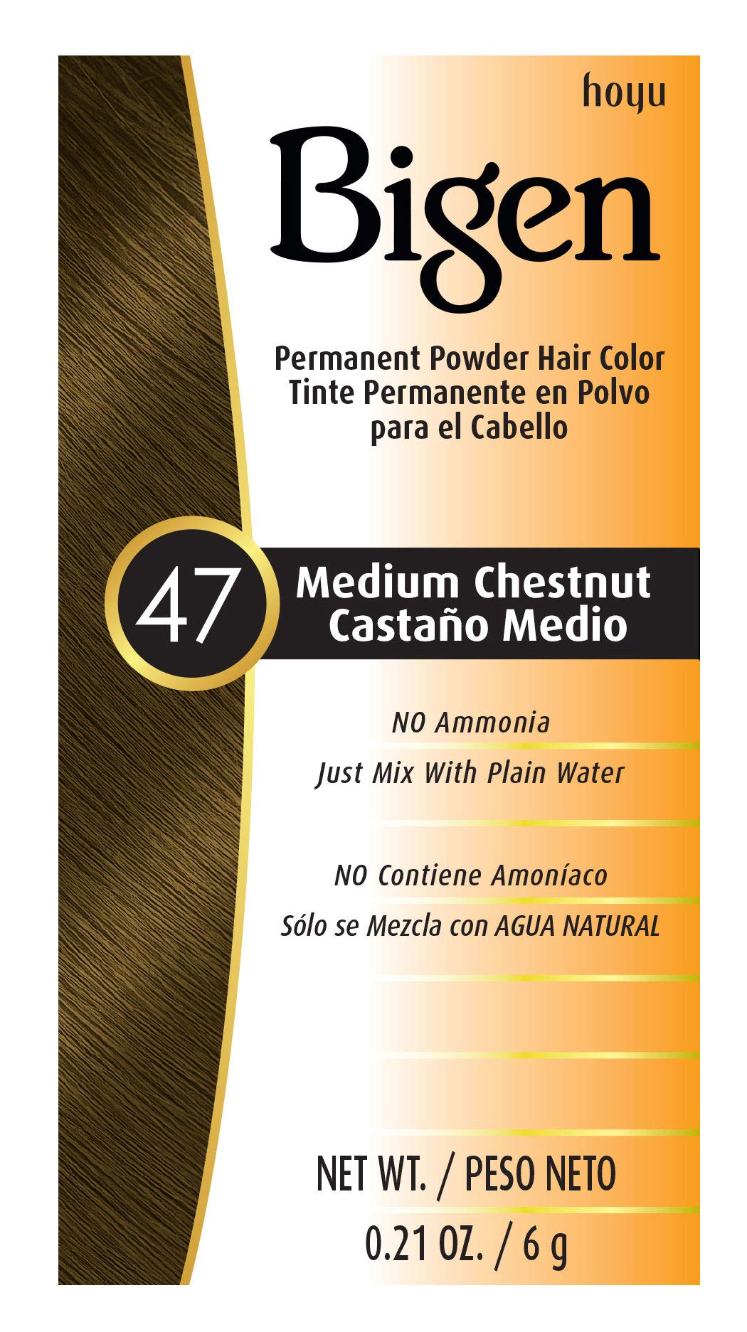 Bigen Powder Hair Color #47 Medium Chestnut front view