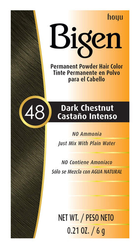 Bigen Powder Hair Color #48 Dark Chestnut 3 pack front view
