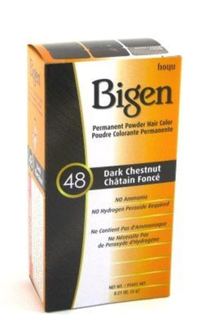 Bigen Powder Hair Color #48 Dark Chestnut application scene