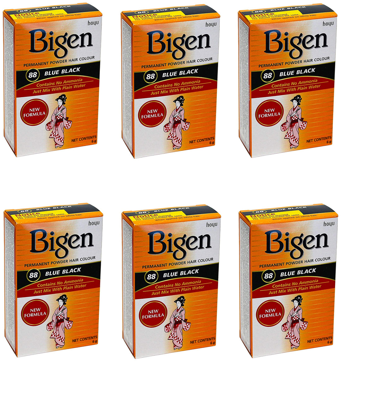 Bigen Powder Hair Color #88 Blue Black front view