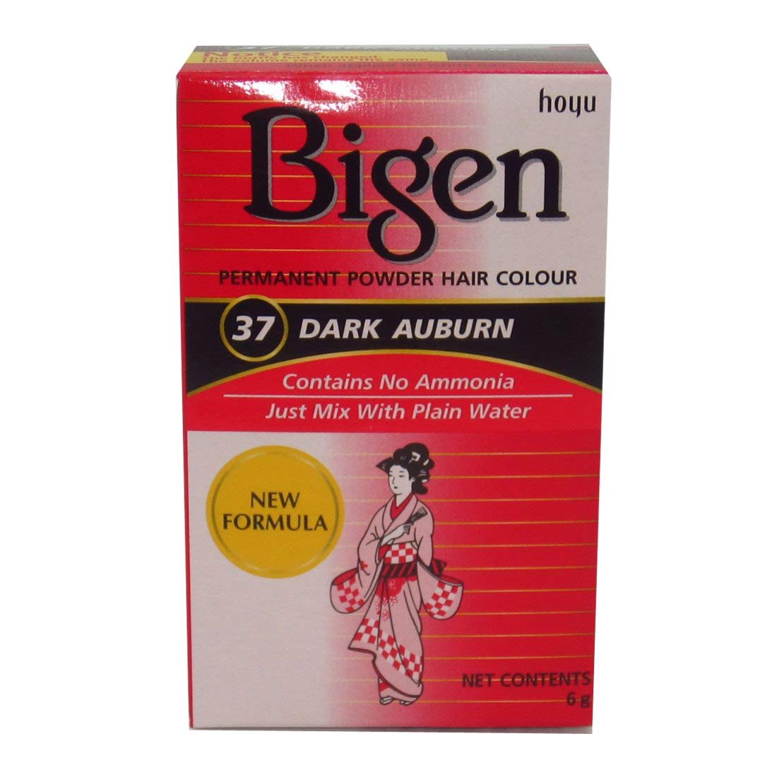 Bigen Powder Hair Color Dark Auburn #37 front view packaging