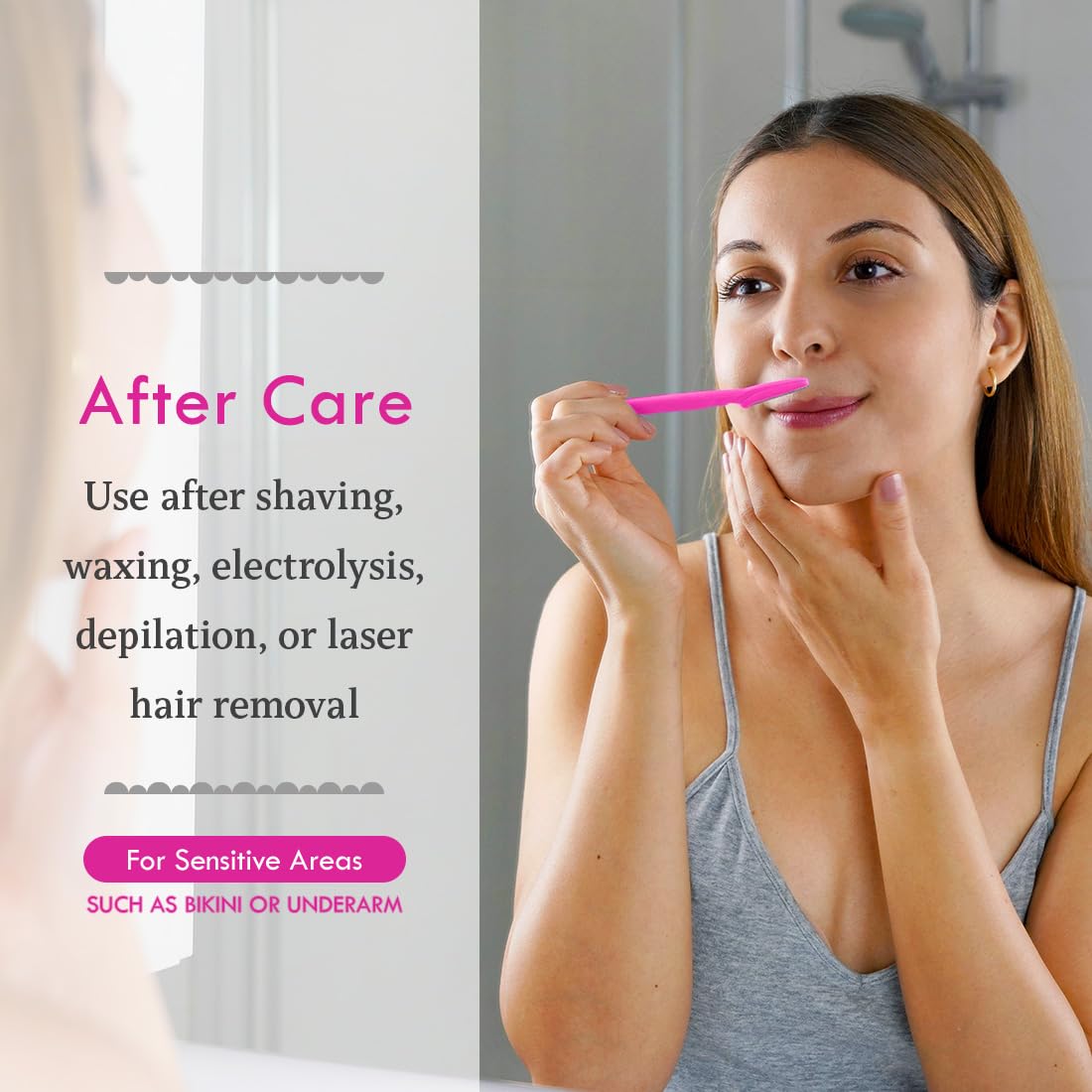 Bikini Zone gel application on skin