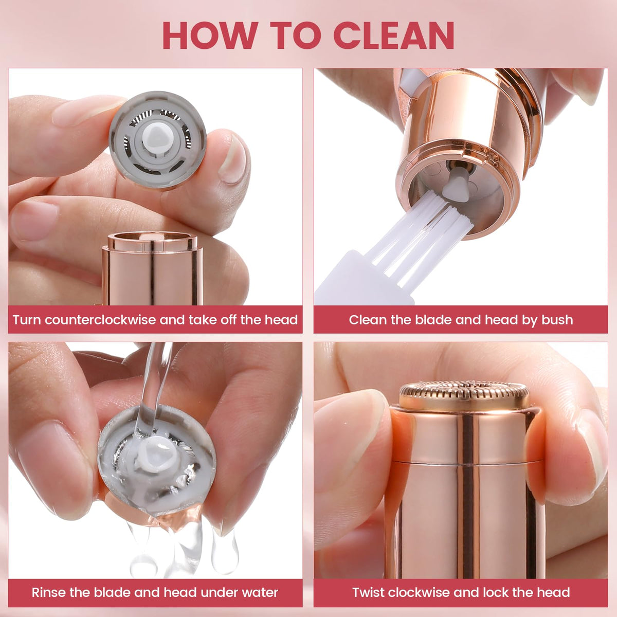 bikurpia Facial Hair Removal Device with all accessories displayed