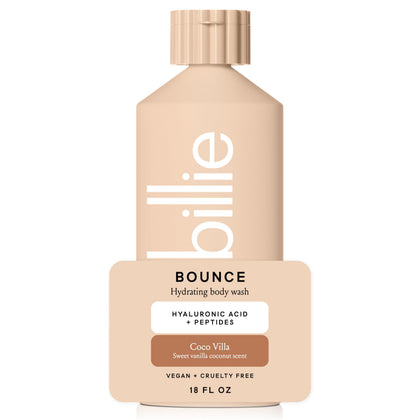 Billie Bounce Body Wash 18 Fl Oz front view with Coco Villa scent